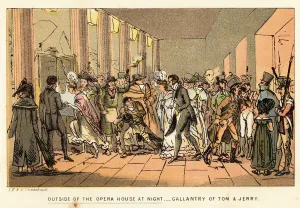 Outside of the Opera House at night (colour litho) Outside of the Opera House at night (colour litho)