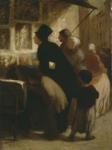 Outside the Print- Seller's Shop, c.1860-1863 (oil on panel) Outside the Print- Seller's Shop, c.1860-1863 (oil on panel)
