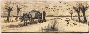 Ox-Cart in the Snow, from a series of four drawings representing the four seasons (pencil Ox-Cart in the Snow, from a series of four drawings representing the four seasons (pencil