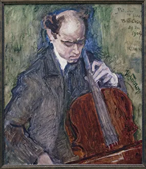 Pablo Casals (1876-1973) playing the cello. Painting by Jan Toorop (1858-1928) Pablo Casals (1876-1973) playing the cello. Painting by Jan Toorop (1858-1928)