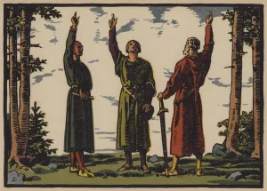 The Pact of Grutli, 1 August 1291 (colour litho) The Pact of Grutli, 1 August 1291 (colour litho)