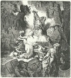 Pagan Lithuanians making offerings in a sacred grove (engraving) Pagan Lithuanians making offerings in a sacred grove (engraving)