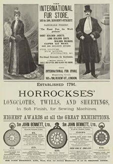 Horrockses Gallery: Page of Advertisements (engraving)