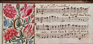Page of collection of musical scores by Alessandro Stradella, 17th centurymusicale