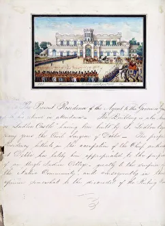 English Text Gallery: A page from the illustrated manuscript Reminiscences of Imperial Delhi