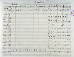 Page of the sheet music for Die Entfuhrung aus dem Serail, opera by Mozart Page of the sheet music for Die Entfuhrung aus dem Serail, opera by Mozart