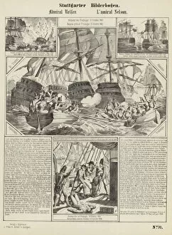 Admiral Nelson Gallery: Page from the Stuttgarter Bilderbogen (engraving)