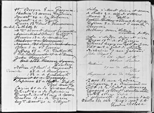Pages from Monet's account book detailing names and addresses (pen & ink on paper