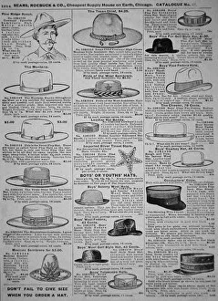 Cowboy Hats Gallery: Pages from Sears, Roebuck of Chicago, catalogue of 1902 (litho)