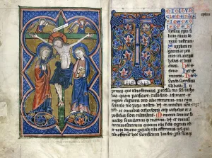 Two pages from a thirteenth century Missale in Latin, from the Middle Rhine region, c Two pages from a thirteenth century Missale in Latin, from the Middle Rhine region, c