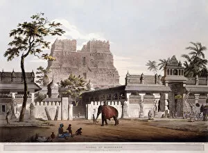 Pagoda at Ramisseram, 1803 (colour aquatint)