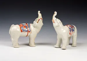 A pair of Kakiemon elephants, Edo Period, late 17th century (porcelain) A pair of Kakiemon elephants, Edo Period, late 17th century (porcelain)
