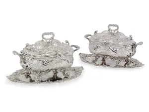 A Pair of Soup-Tureens, The Leinster Service, 1745-46 (silver) A Pair of Soup-Tureens, The Leinster Service, 1745-46 (silver)