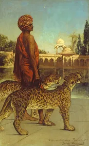 The Palace Guard with Two Leopards (oil on canvas) The Palace Guard with Two Leopards (oil on canvas)