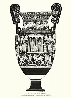 Palace of Hades, ancient Greek amphora (litho)