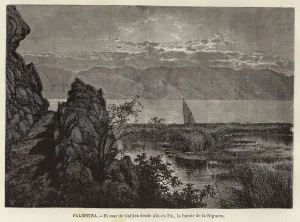 Palestina, El mar de Galilea desde Ain-et-Tin, la fuente de la Higuera (engraving) Palestina, El mar de Galilea desde Ain-et-Tin, la fuente de la Higuera (engraving)