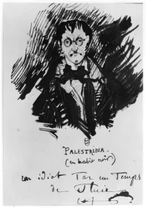 Palestrina in a Black Suit (pen & ink on paper) (b/w photo) Palestrina in a Black Suit (pen & ink on paper) (b/w photo)