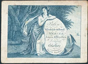 Mercer Gallery: Palin, wholesale and retail mercer, trade card (engraving)