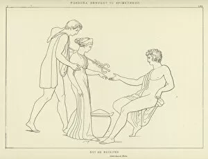 Pandora brought to Epimetheus (engraving)