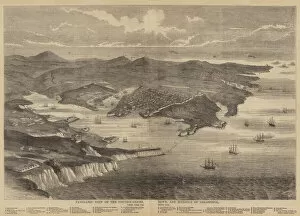 Balaclava, Crimea Collection: Panoramic View of the Fortifications, Town, and Harbour of Sebastopol (engraving)