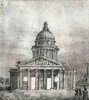 The pantheon - "Alphabet Picturesque des Monumens de Paris"c. 1840 (engraving)