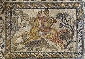 Panther hunting scene- Mosaic, 4th century AD Panther hunting scene- Mosaic, 4th century AD