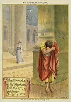 Tax Collector Gallery: The Parables of Christ: The Parable of the Pharisee and the Tax Collector (chromolitho)