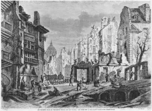 Paris, demolitions for the building of Rue des Ecoles, view taken from rue Saint-Nicolas Paris, demolitions for the building of Rue des Ecoles, view taken from rue Saint-Nicolas