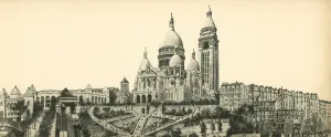 Paris, La Basilique du Sacre-Coeur de Montmartre, The Sacred Heart Basilica (b/w photo) Paris, La Basilique du Sacre-Coeur de Montmartre, The Sacred Heart Basilica (b/w photo)
