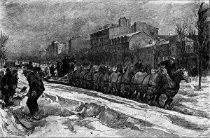 Paris under the snow, winter 1879-1880: the ice plow (snow hunt Paris under the snow, winter 1879-1880: the ice plow (snow hunt