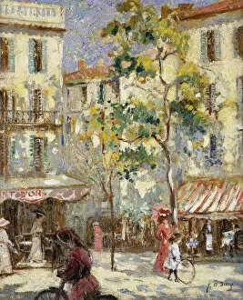 Images Dated 2nd January 2012: Paris Street Scene, (oil on canvas)