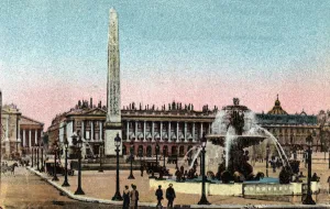 Paris: view of Place de la Concorde with the fountains and the Obelisque Paris: view of Place de la Concorde with the fountains and the Obelisque