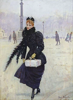 Parisian woman in the Place de la Concorde, c.1890 (oil on canvas)