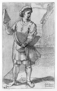 The Parmesan cheese Seller (engraving) (b/w photo) The Parmesan cheese Seller (engraving) (b/w photo)