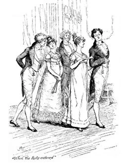 Images Dated 25th January 2013: When the party entered, illustration from Pride & Prejudice by Jane Austen