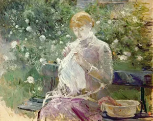 Pasie sewing in Bougivals Garden, 1881 (oil on canvas) Pasie sewing in Bougivals Garden, 1881 (oil on canvas)