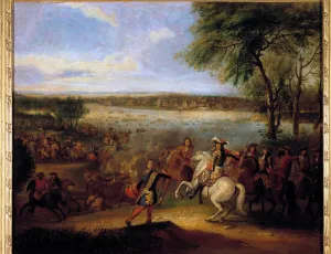 The Passage of the Rhine by Louis XIV (1638-1715) before Tolhuis 12/07/1672 Painting by The Passage of the Rhine by Louis XIV (1638-1715) before Tolhuis 12/07/1672 Painting by