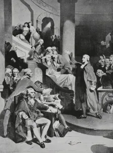 Patrick Henry making his famous speech in the House of Burgesses (litho) Patrick Henry making his famous speech in the House of Burgesses (litho)