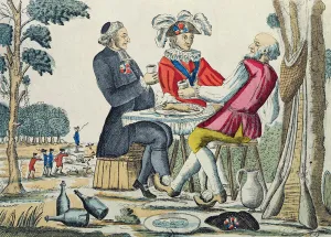 The Patriotic Snack, Reunion of the Three Estates, 4th August 1789 (coloured engraving) The Patriotic Snack, Reunion of the Three Estates, 4th August 1789 (coloured engraving)
