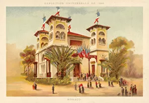 Monaco Gallery: Pavilion of Monaco, Exposition Universelle 1889, Paris (chromolitho)