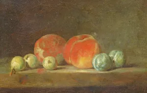 Peaches, Pears and Plums on a table (oil on canvas) Peaches, Pears and Plums on a table (oil on canvas)