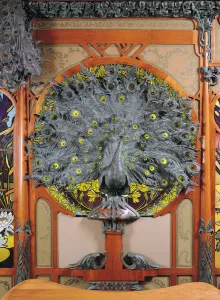 A peacock, from the central panel of a mural from the Fouquet jewellers in Paris A peacock, from the central panel of a mural from the Fouquet jewellers in Paris
