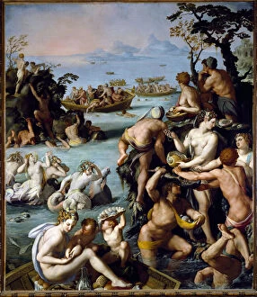 Alessandro Allori Gallery: The Pearl Fishermen, c.1570-1573 (oil on slate)