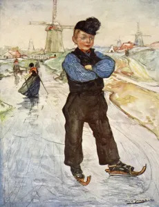 A Peasant Boy of Veere on Skates, 1904 (colour litho) A Peasant Boy of Veere on Skates, 1904 (colour litho)