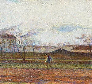 City Scape Gallery: Peasant working, 1908-1910 (oil on canvas)