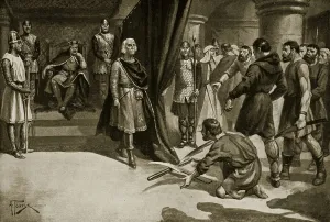 Peasants flinging down their ploughshares at the feet of Henry I Peasants flinging down their ploughshares at the feet of Henry I