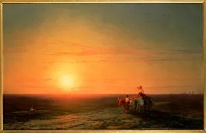 Third Class Gallery: Peasants Returning from the Fields at Sunset, 19th century (oil on canvas)