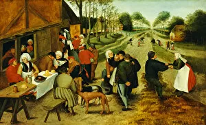 Pieter Bruegel Ii Gallery: Peasants at a Roadside Inn (oil on panel)