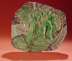 Pectoral of a king from Tikal Site, Guatemala (jade) Pectoral of a king from Tikal Site, Guatemala (jade)