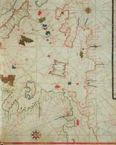 The Peloponnese with the island of Limnos, from a nautical atlas, 1646 (ink on vellum) The Peloponnese with the island of Limnos, from a nautical atlas, 1646 (ink on vellum)